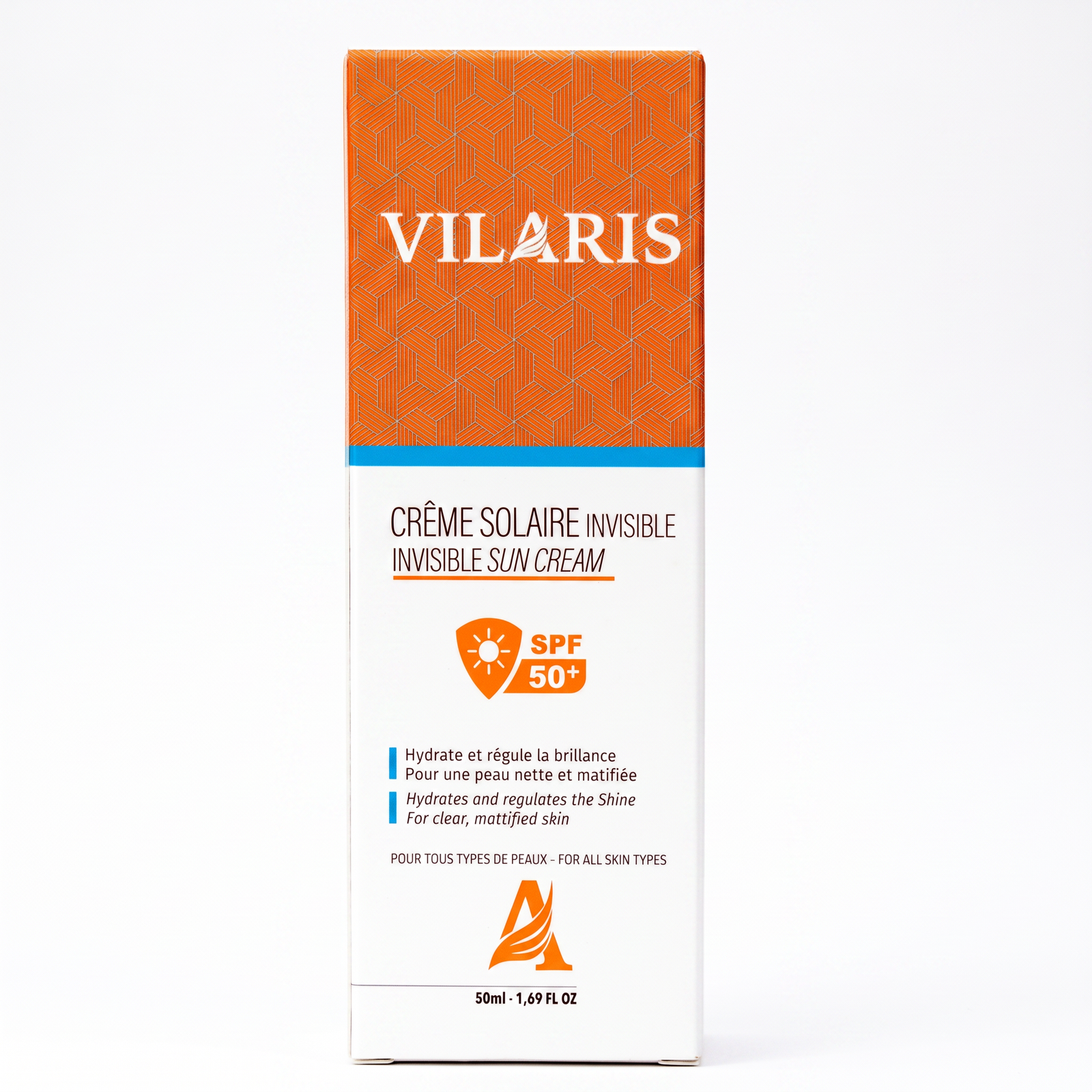 Vilaris Crème Solaire Invisible SPF50+ offrant une haute protection contre les rayons UVA et UVB avec un fini invisible